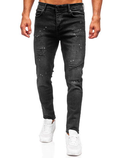 Homme Pantalon en jean slim fit Noir Bolf 6530