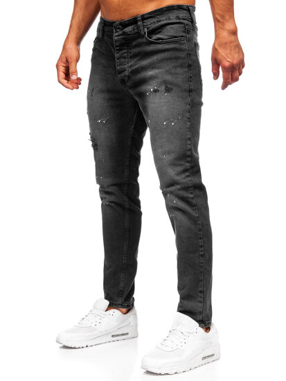 Homme Pantalon en jean slim fit Noir Bolf 6533