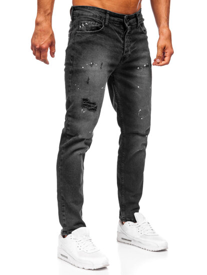 Homme Pantalon en jean slim fit Noir Bolf 6533