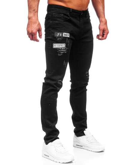 Homme Pantalon en jean slim fit Noir Bolf E7838