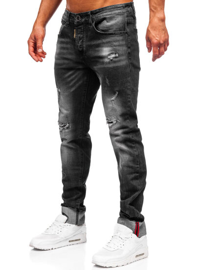 Homme Pantalon en jean slim fit Noir Bolf MP0126N