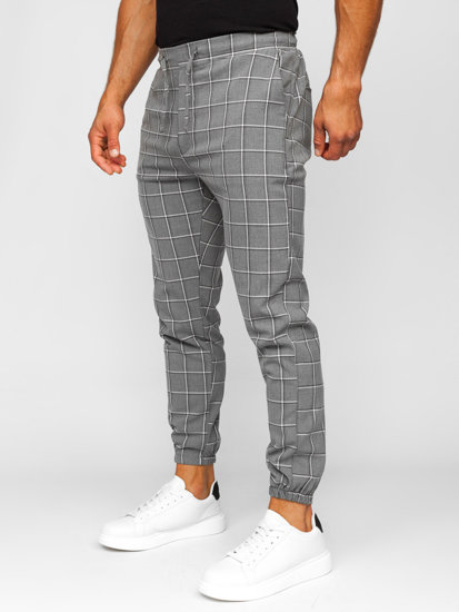 Homme Pantalon jogger à carreaux Graphite Bolf 0064