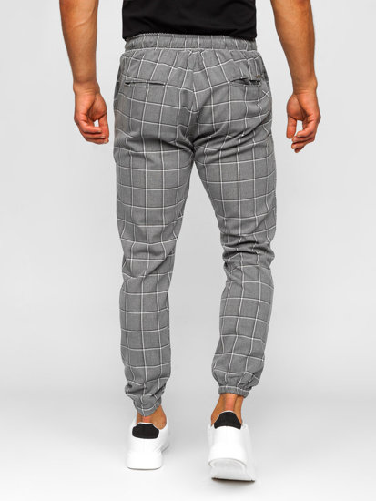 Homme Pantalon jogger à carreaux Graphite Bolf 0064