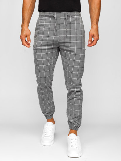 Homme Pantalon jogger à carreaux Graphite Bolf 0064