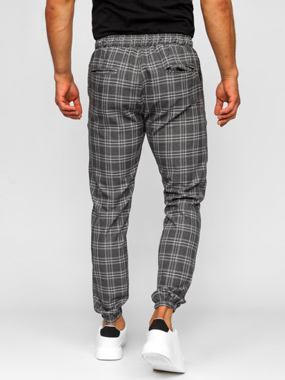 Homme Pantalon jogger à carreaux Graphite Bolf 0067