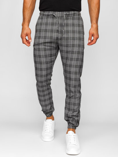 Homme Pantalon jogger à carreaux Graphite Bolf 0067