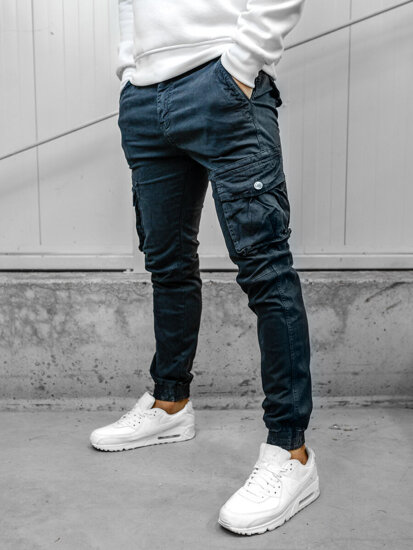 Homme Pantalon jogger cargo Bleu foncé Bolf JM5502A