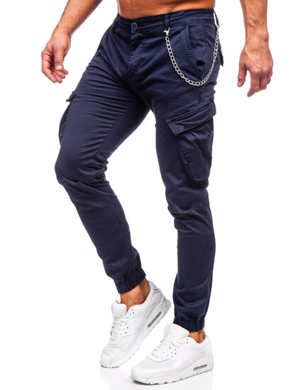 Homme Pantalon jogger cargo Bleu foncé Bolf SK850