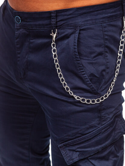 Homme Pantalon jogger cargo Bleu foncé Bolf SK850