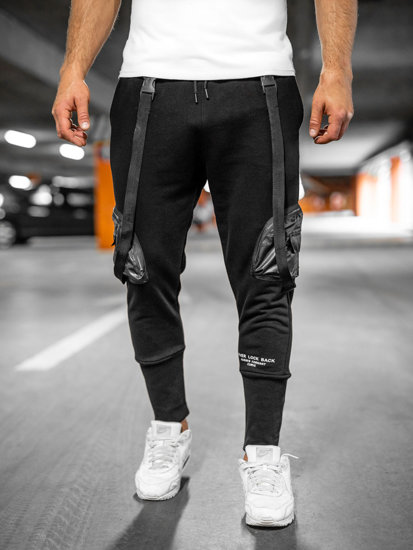 Homme Pantalon jogger cargo Noir Bolf 6583A