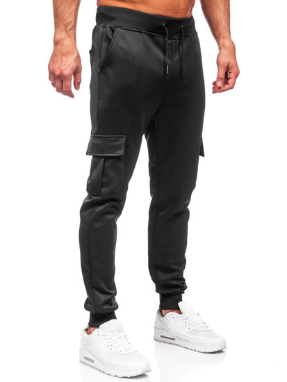 Homme Pantalon jogger cargo Noir Bolf 8K1130