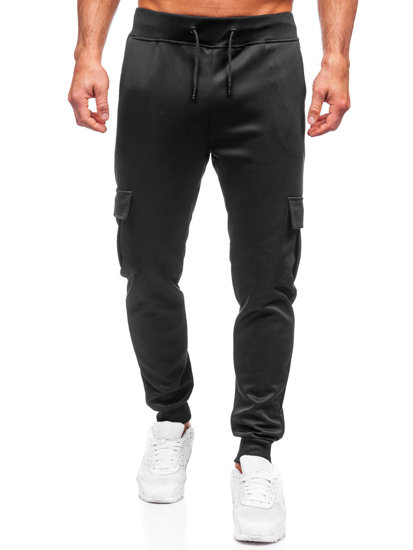 Homme Pantalon jogger cargo Noir Bolf 8K1130