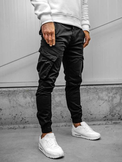 Homme Pantalon jogger cargo Noir Bolf SK850A