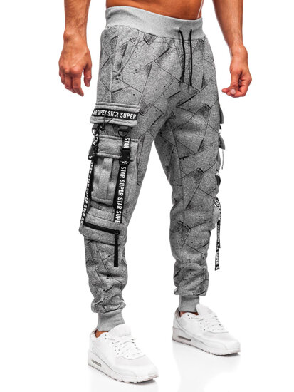 Homme Pantalon jogger cargo chaud Gris Bolf HSS340