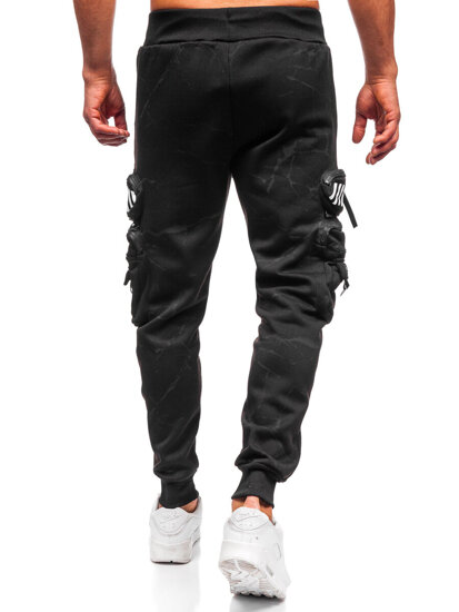 Homme Pantalon jogger cargo chaud Noir Bolf HSS339