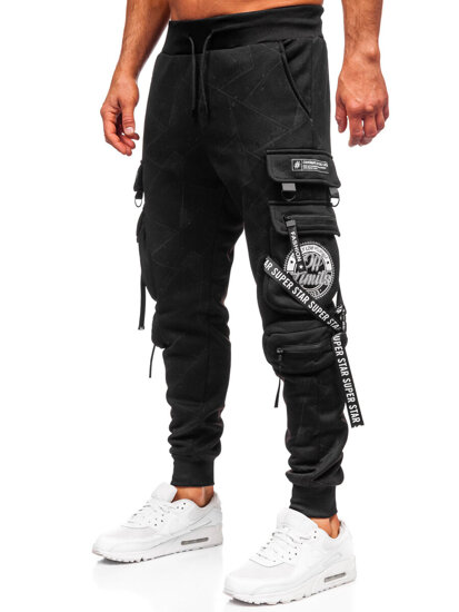 Homme Pantalon jogger cargo chaud Noir Bolf HSS340