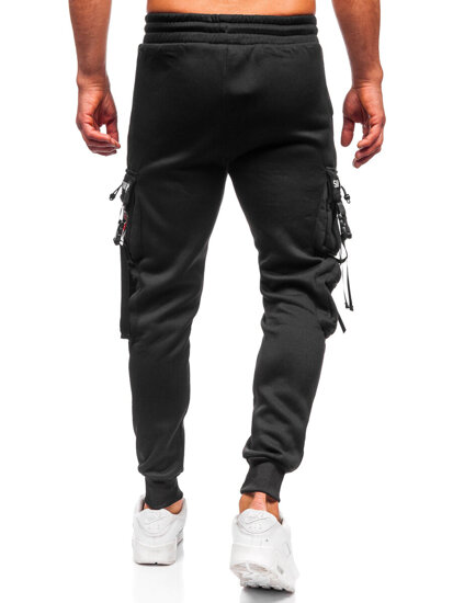 Homme Pantalon jogger cargo chaud Noir Bolf HSS347