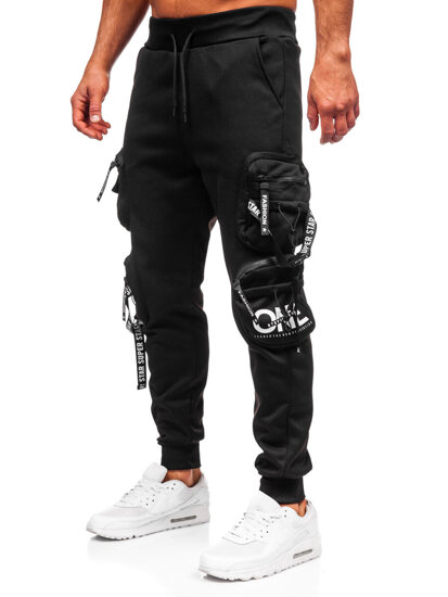 Homme Pantalon jogger cargo chaud Noir Bolf HSS350