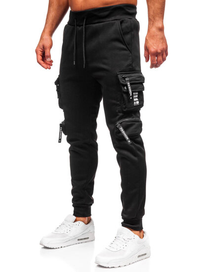 Homme Pantalon jogger cargo chaud Noir Bolf HSS361