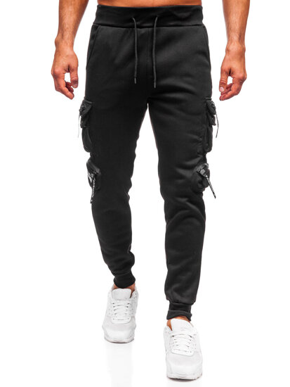 Homme Pantalon jogger cargo chaud Noir Bolf HSS361