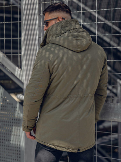 Homme Parka d'hiver en coton Vert Bolf 1793A