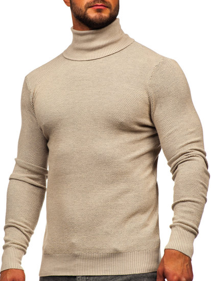 Homme Pull à col roulé Beige Bolf W2-20125