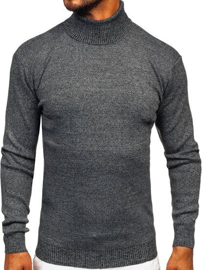 Homme Pull à col roulé basic Anthracite Bolf S8730