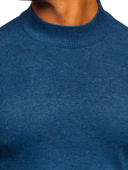 Homme Pull à col roulé basic Bleu foncé Bolf S8519