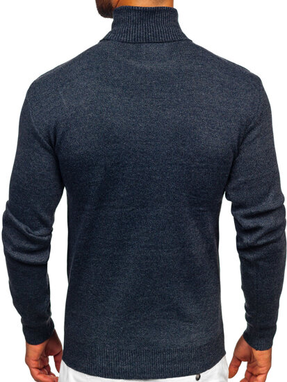 Homme Pull à col roulé basic Bleu foncé Bolf S8730