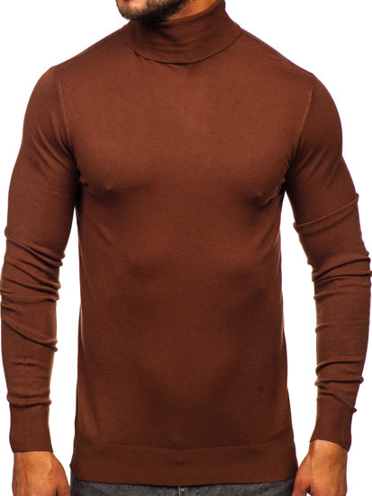 Homme Pull à col roulé basic Chocolat W1-1728