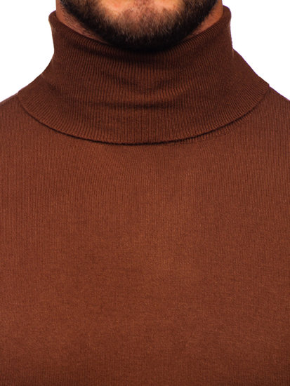 Homme Pull à col roulé basic Chocolat W1-1728