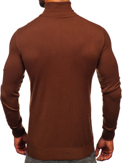 Homme Pull à col roulé basic Chocolat W1-1728