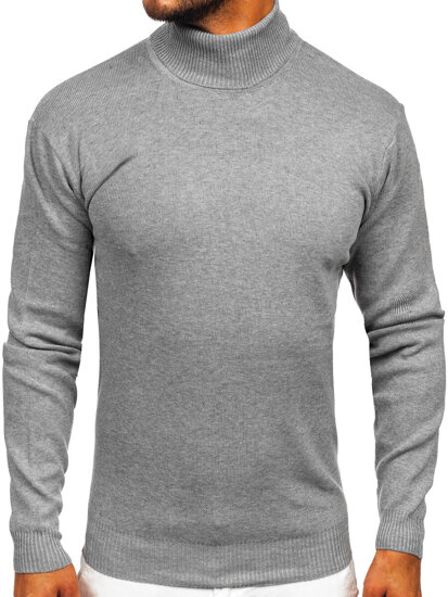 Homme Pull à col roulé basic Gris Bolf S8517