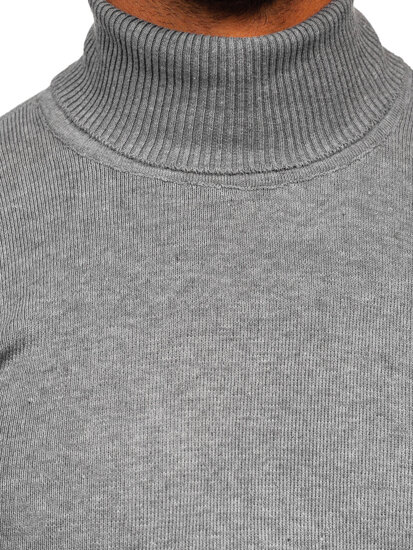 Homme Pull à col roulé basic Gris Bolf S8517