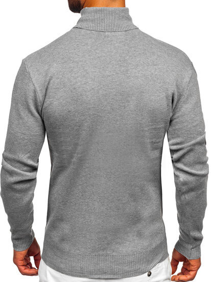 Homme Pull à col roulé basic Gris Bolf S8517