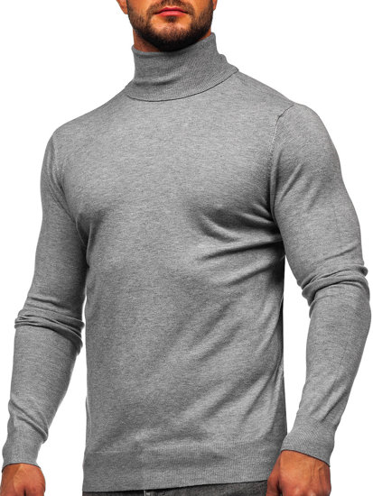 Homme Pull à col roulé basic Gris Bolf W1-1728