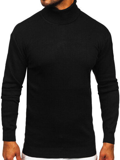 Homme Pull à col roulé basic Noir Bolf S8517