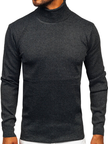 Homme Pull à col roulé basic Noir Bolf S8730