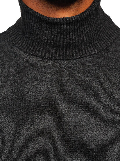 Homme Pull à col roulé basic Noir Bolf S8730