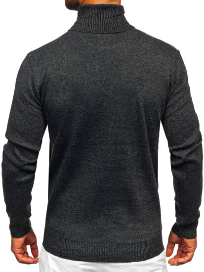 Homme Pull à col roulé basic Noir Bolf S8730