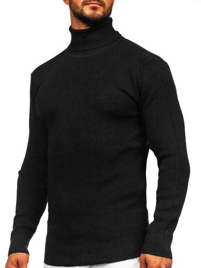 Homme Pull à col roulé basic Noir Bolf S8751