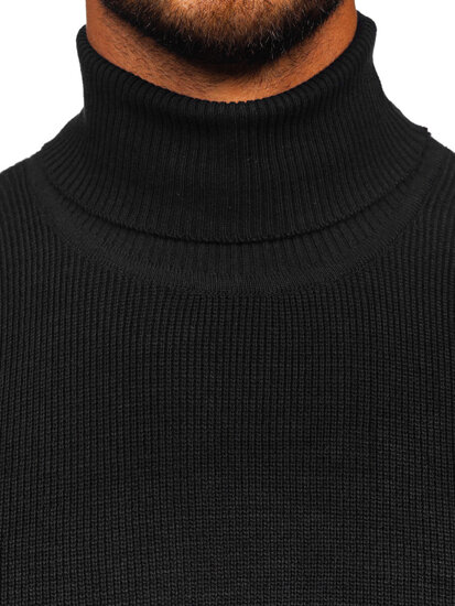 Homme Pull à col roulé basic Noir Bolf S8751