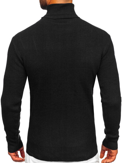 Homme Pull à col roulé basic Noir Bolf S8751