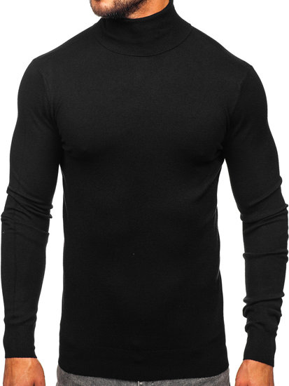 Homme Pull à col roulé basic Noir Bolf W1-1728