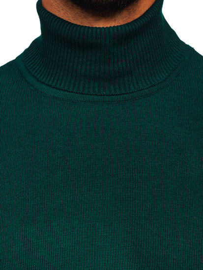 Homme Pull à col roulé basic Vert Bolf S8517