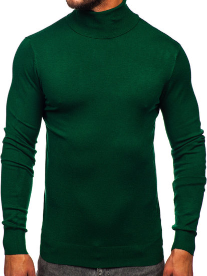 Homme Pull à col roulé basic Vert Bolf W1-1728