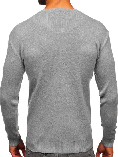 Homme Pull basic uni col V Gris Bolf S8533