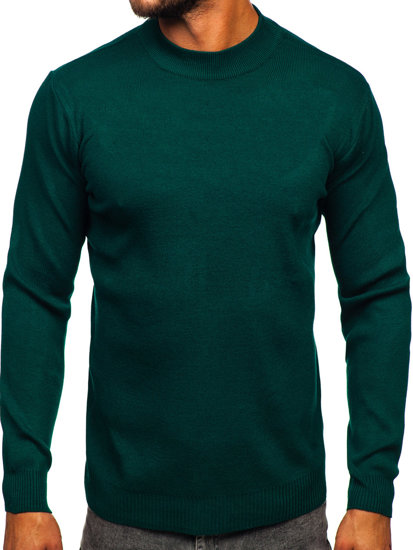 Homme Pull basique à col polo Vert Bol S8563