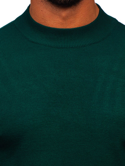 Homme Pull basique à col polo Vert Bol S8563