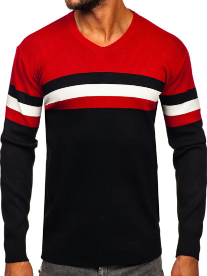 Homme Pull col V Rouge Bolf S8535